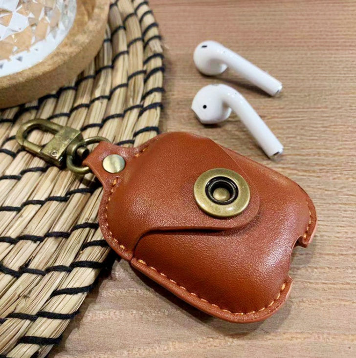 Compatible with Apple, AirPods leather earphone cover