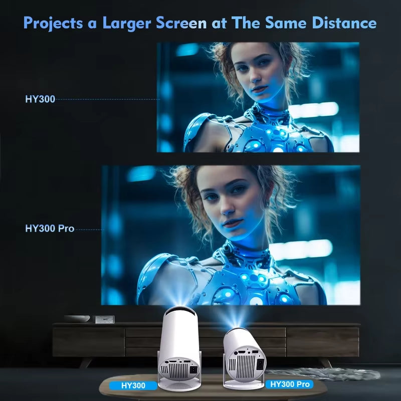 HY300 Pro 4K Projector Android 11 Dual Wifi6 260ANSI Allwinner H713 BT5.0 1080P 1280*720P Home Cinema Outdoor Projector